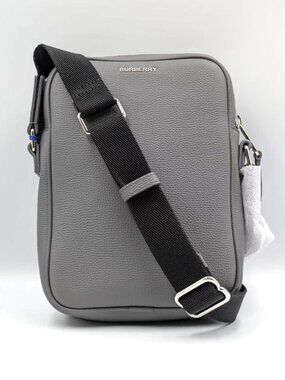 Burberry Logo-plated Grainy Leather Vertical Camera Bag Anthracite Grey